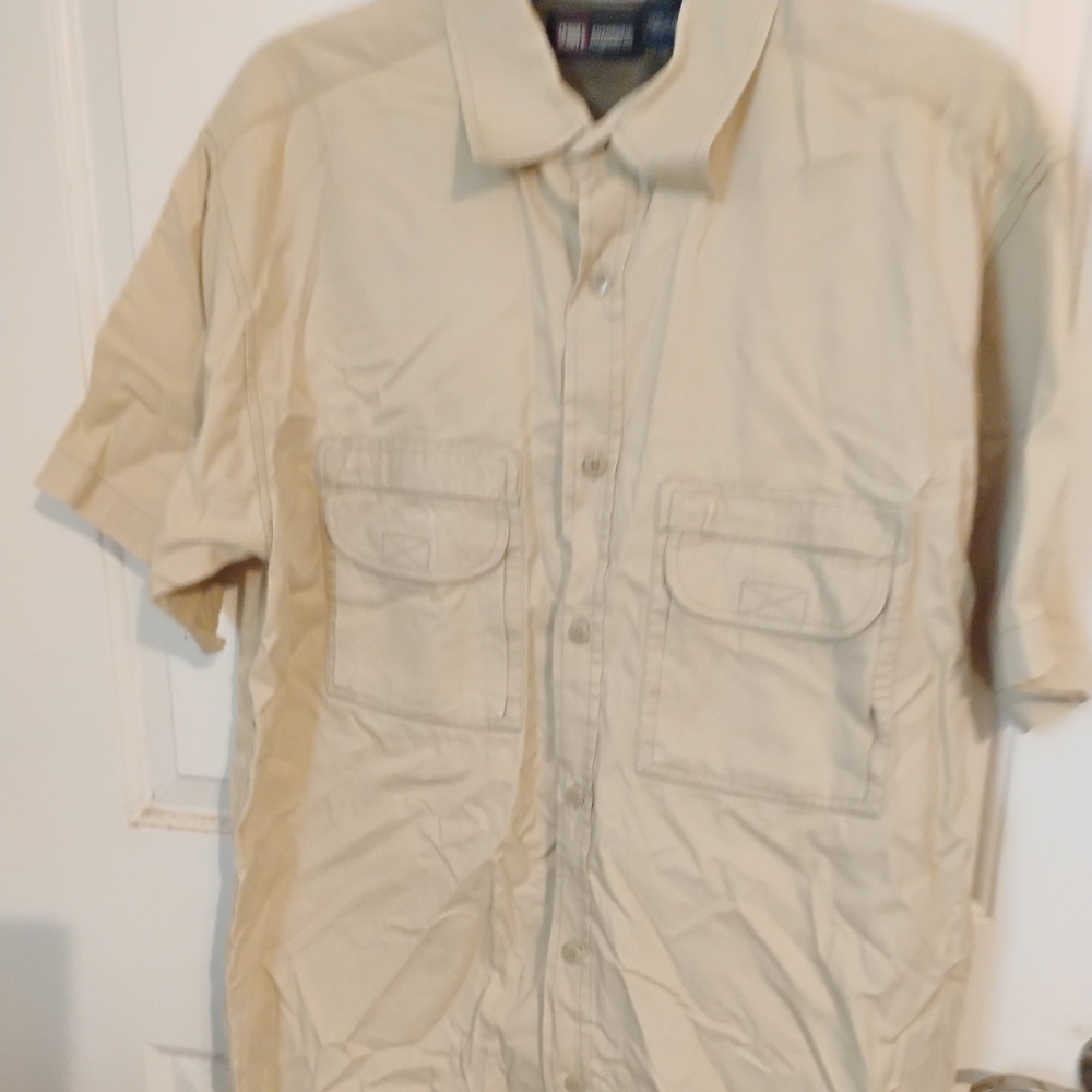 Faded Glory Men's Tan Casual Button Down Shirt